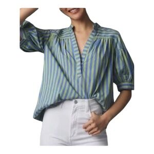 Anthropologie Darcy Popover Striped  Women's Top L